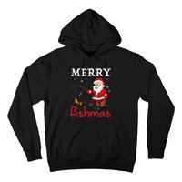 Merry Fishmas Funny Santa Claus Fishing Puns Christmas Fish Hoodie