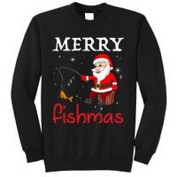 Merry Fishmas Funny Santa Claus Fishing Puns Christmas Fish Sweatshirt