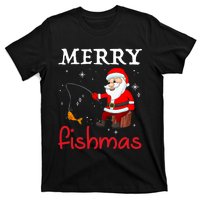 Merry Fishmas Funny Santa Claus Fishing Puns Christmas Fish T-Shirt