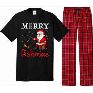 Merry Fishmas Funny Santa Claus Fishing Puns Christmas Fish Pajama Set