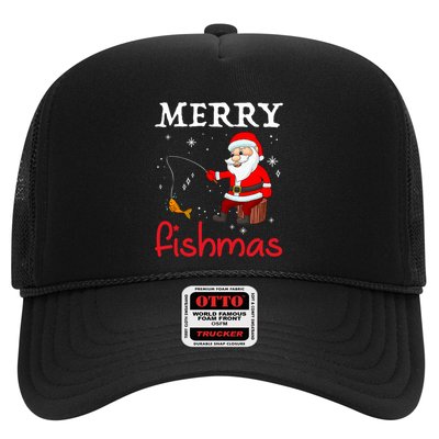 Merry Fishmas Funny Santa Claus Fishing Puns Christmas Fish Trucker Hat