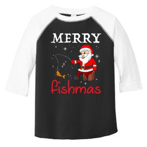 Merry Fishmas Funny Santa Claus Fishing Puns Christmas Fish Toddler Fine Jersey T-Shirt