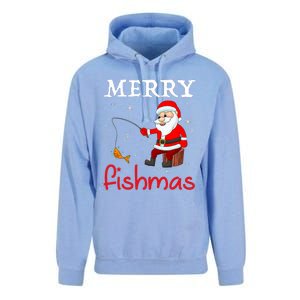 Merry Fishmas Funny Santa Claus Fishing Puns Christmas Fish Unisex Surf Hoodie