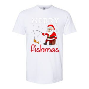 Merry Fishmas Funny Santa Claus Fishing Puns Christmas Fish Softstyle CVC T-Shirt