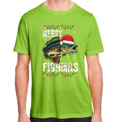 Merry Fishmas Funny Fishing Christmas Pajama Fishers Adult ChromaSoft Performance T-Shirt