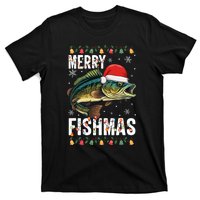 Merry Fishmas Funny Fishing Christmas Pajama Fishers T-Shirt