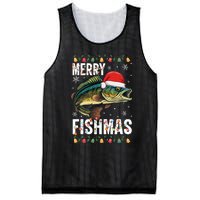 Merry Fishmas Funny Fishing Christmas Pajama Fishers Mesh Reversible Basketball Jersey Tank