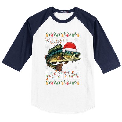 Merry Fishmas Funny Fishing Christmas Pajama Fishers Baseball Sleeve Shirt