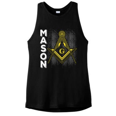 Masonic Freemasonry Fraternal Square Compass Mason Ladies PosiCharge Tri-Blend Wicking Tank