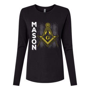 Masonic Freemasonry Fraternal Square Compass Mason Womens Cotton Relaxed Long Sleeve T-Shirt