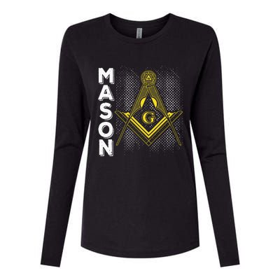 Masonic Freemasonry Fraternal Square Compass Mason Womens Cotton Relaxed Long Sleeve T-Shirt