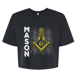 Masonic Freemasonry Fraternal Square Compass Mason Bella+Canvas Jersey Crop Tee