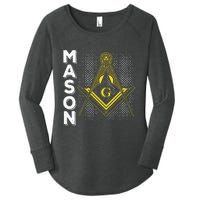 Masonic Freemasonry Fraternal Square Compass Mason Women's Perfect Tri Tunic Long Sleeve Shirt