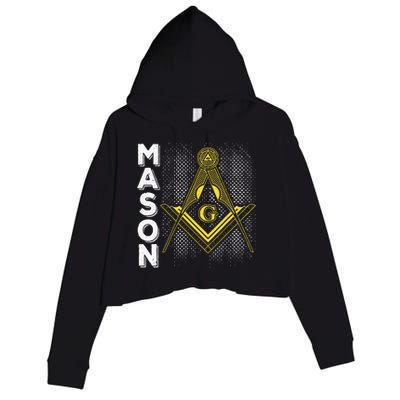 Masonic Freemasonry Fraternal Square Compass Mason Crop Fleece Hoodie