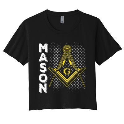 Masonic Freemasonry Fraternal Square Compass Mason Women's Crop Top Tee