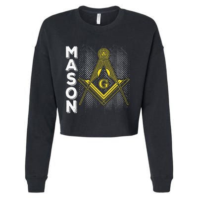 Masonic Freemasonry Fraternal Square Compass Mason Cropped Pullover Crew