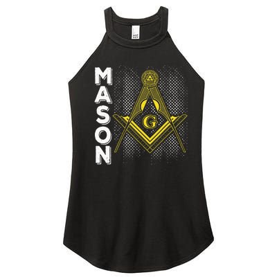 Masonic Freemasonry Fraternal Square Compass Mason Women's Perfect Tri Rocker Tank