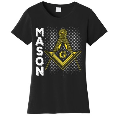 Masonic Freemasonry Fraternal Square Compass Mason Women's T-Shirt