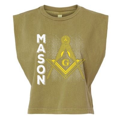 Masonic Freemasonry Fraternal Square Compass Mason Garment-Dyed Women's Muscle Tee