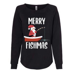 Merry Fishmas Funny Santa Fishing Fisher Christmas Xmas Funny Gift Womens California Wash Sweatshirt