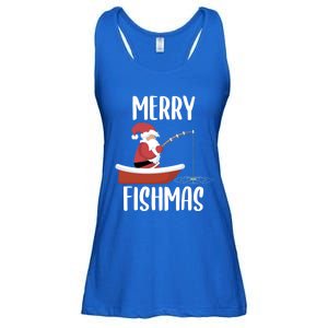 Merry Fishmas Funny Santa Fishing Fisher Christmas Xmas Funny Gift Ladies Essential Flowy Tank