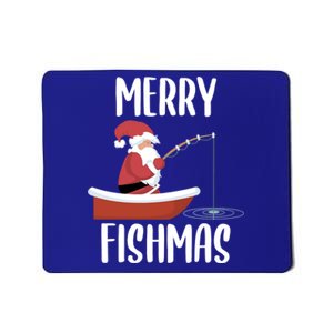 Merry Fishmas Funny Santa Fishing Fisher Christmas Xmas Funny Gift Mousepad