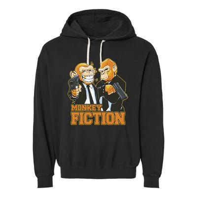 Monkey Fiction Funny Garment-Dyed Fleece Hoodie