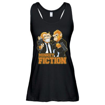 Monkey Fiction Funny Ladies Essential Flowy Tank