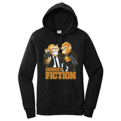Monkey Fiction Funny Women's Pullover Hoodie