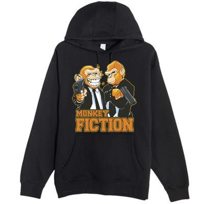 Monkey Fiction Funny Premium Pullover Hoodie