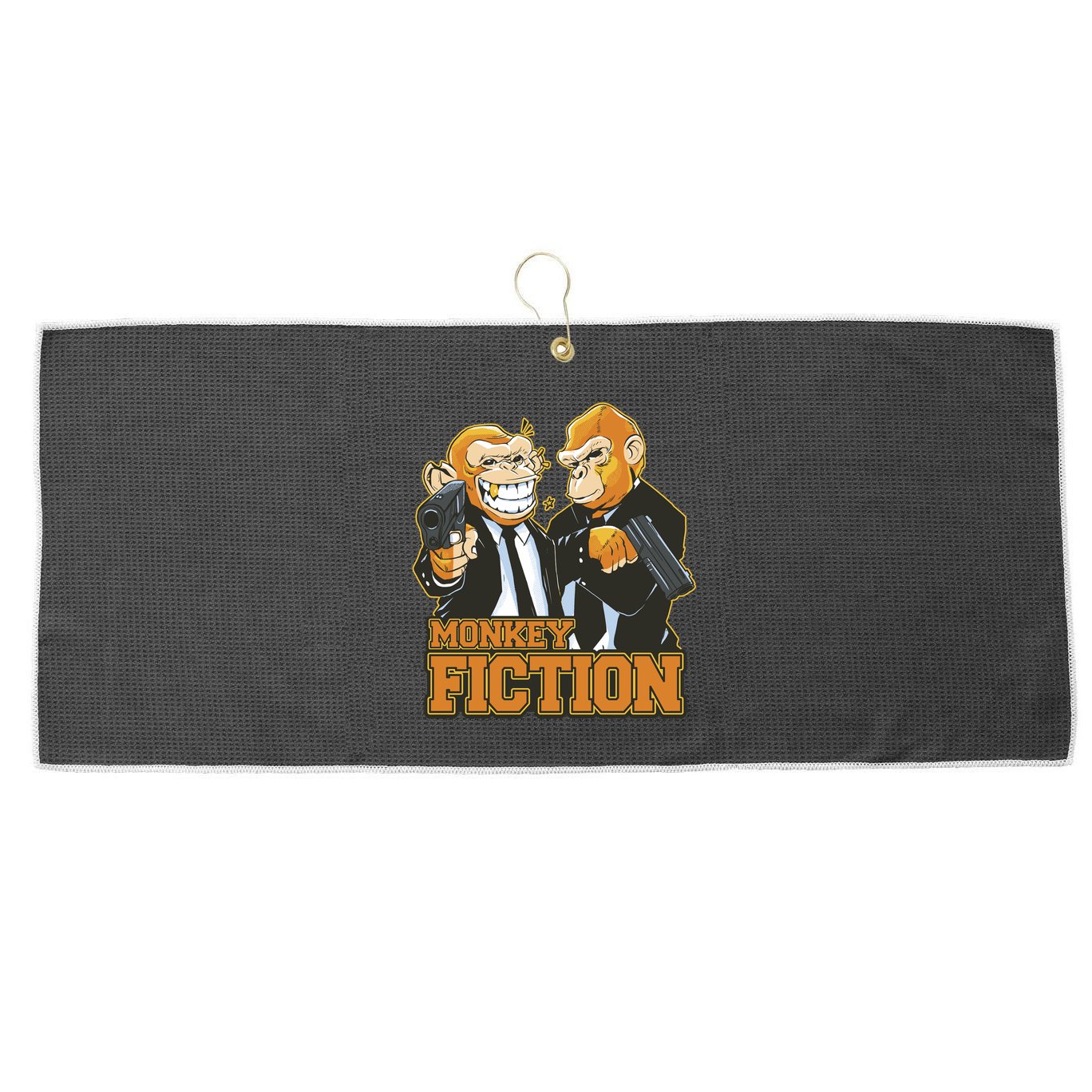 Monkey Fiction Funny Large Microfiber Waffle Golf Towel
