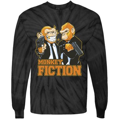 Monkey Fiction Funny Tie-Dye Long Sleeve Shirt