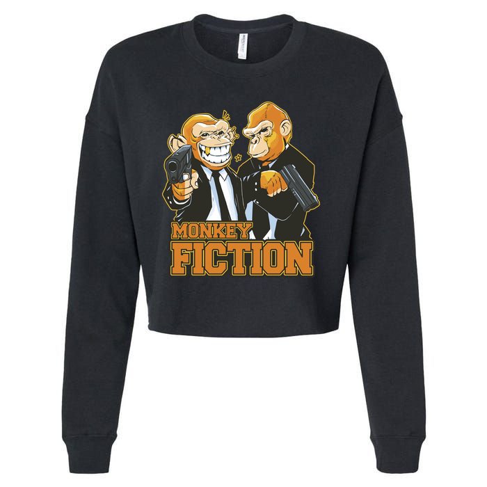Monkey Fiction Funny Cropped Pullover Crew