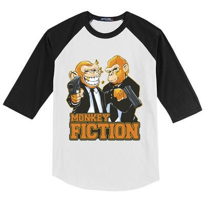 Monkey Fiction Funny Kids Colorblock Raglan Jersey