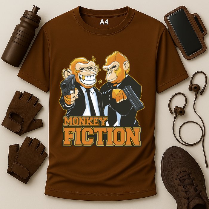 Monkey Fiction Funny Cooling Performance Crew T-Shirt