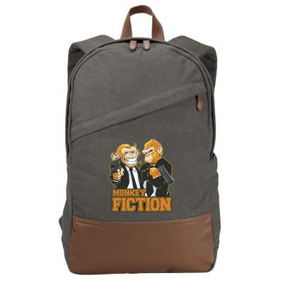 Monkey Fiction Funny Cotton Canvas Backpack