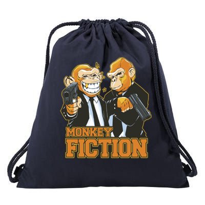 Monkey Fiction Funny Drawstring Bag