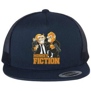 Monkey Fiction Funny Flat Bill Trucker Hat