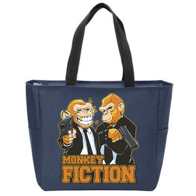 Monkey Fiction Funny Zip Tote Bag