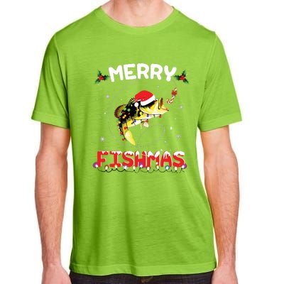 Merry Fishmas Funny Fishing Christmas Pajama Fishers Adult ChromaSoft Performance T-Shirt