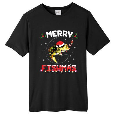 Merry Fishmas Funny Fishing Christmas Pajama Fishers Tall Fusion ChromaSoft Performance T-Shirt