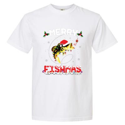 Merry Fishmas Funny Fishing Christmas Pajama Fishers Garment-Dyed Heavyweight T-Shirt