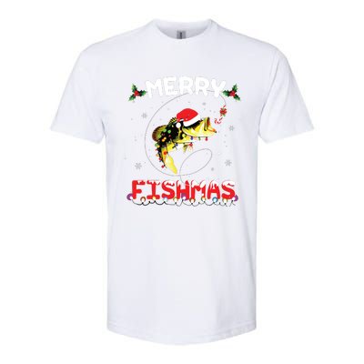 Merry Fishmas Funny Fishing Christmas Pajama Fishers Softstyle CVC T-Shirt