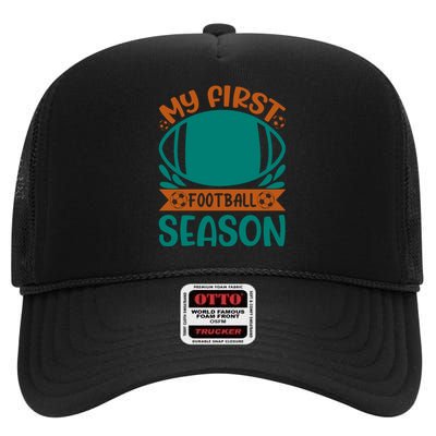 My First Football Season High Crown Mesh Back Trucker Hat