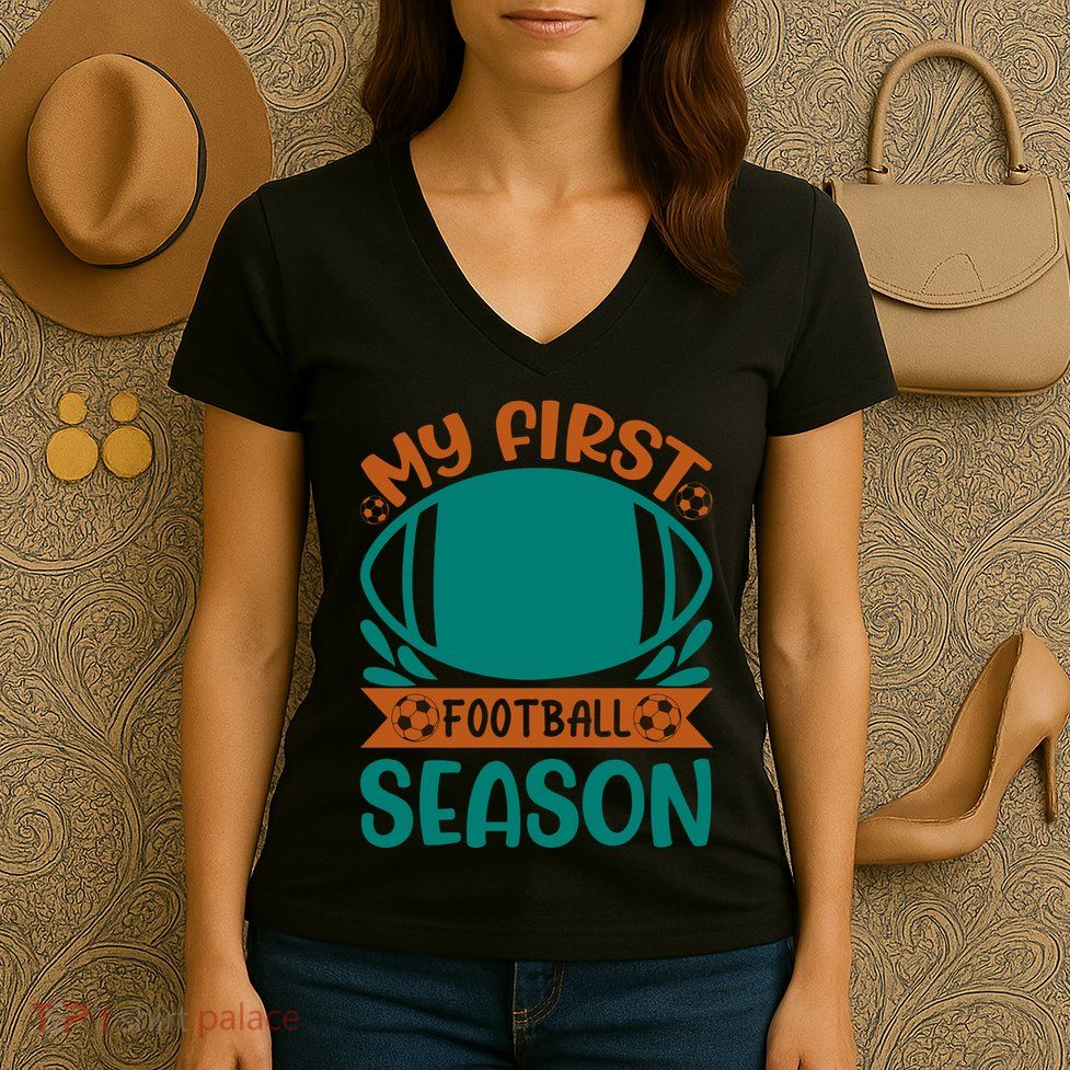 My First Football Season Women's V-Neck T-Shirt