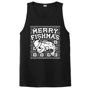 Merry Fishmas Funny Ugly Christmas Fishing Angler Gift PosiCharge Competitor Tank