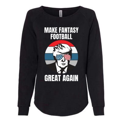 Make Fantasy Football Great Again Trump American Flag Sunset Great Gift Womens California Wash Sweatshirt