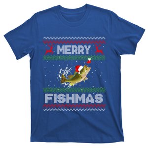 Merry Fishmas Funny Ugly Fishing Christmas Bass Fish Funny Gift T-Shirt