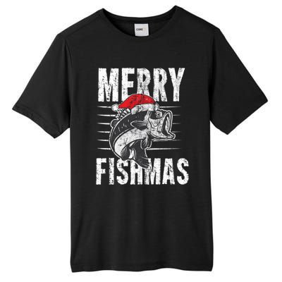 Merry Fishmas Funny Gift Funny Fishing Christmas Gift Tall Fusion ChromaSoft Performance T-Shirt