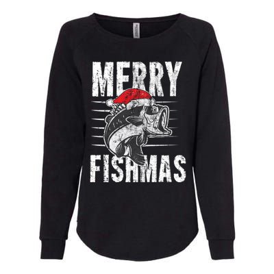 Merry Fishmas Funny Gift Funny Fishing Christmas Gift Womens California Wash Sweatshirt